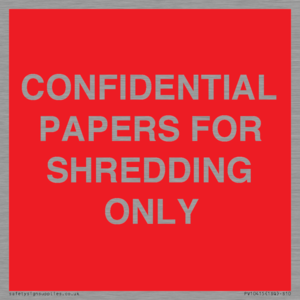 CONFIDENTIAL PAPERS FOR SHREDDING ONLY